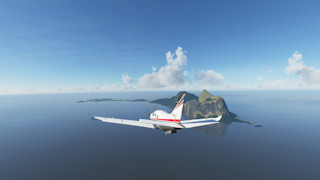Lord Howe Island off Australia with beautiful peaks and an airfield